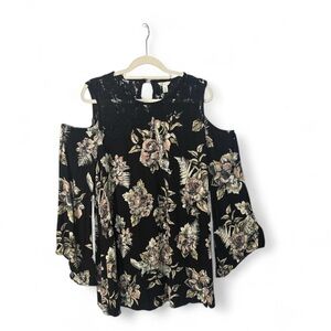 Cato Black Lace Detail Mini Dress